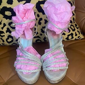 Lauren Ralph Lauren Gold Rope Wedges